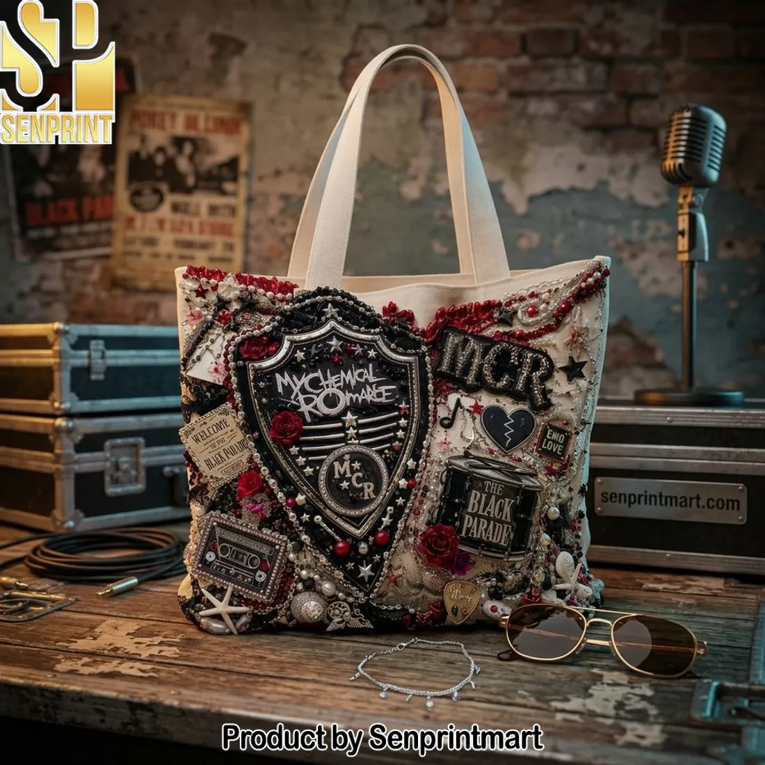 My Chemical Romance The Black Parade Embellished Tote Bag
