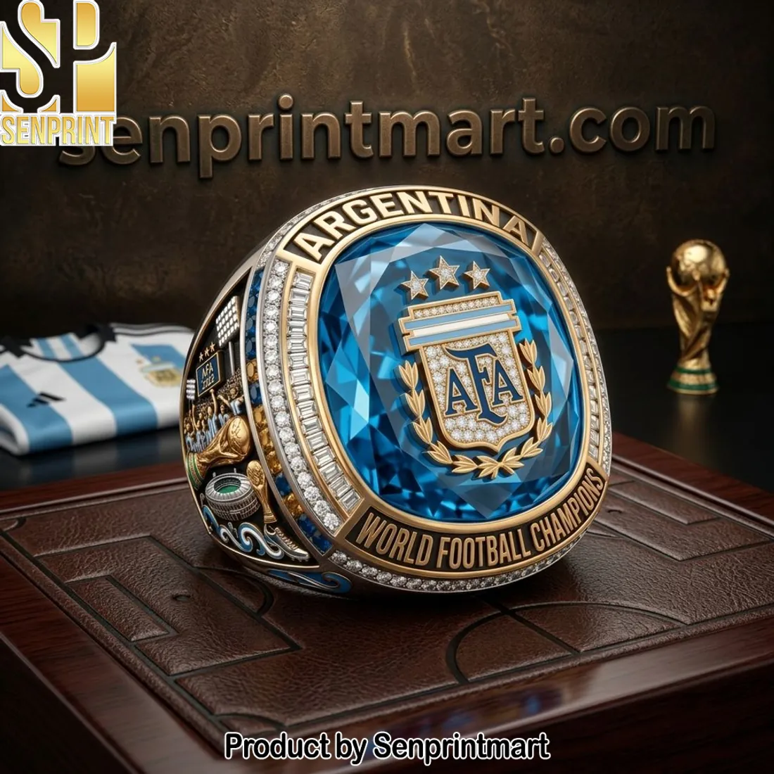 Argentina World Football Champions Three Stars Commemorative Ring