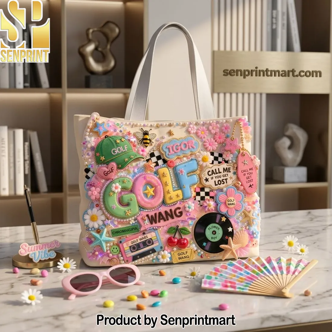 Golf Wang Tyler The Creator Igor 3D Beaded Aesthetic Tote Bag