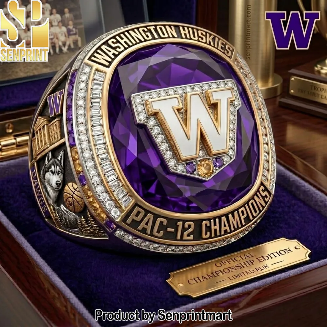 Washington Huskies Pac-12 Champions Commemorative Luxury Championship Ring
