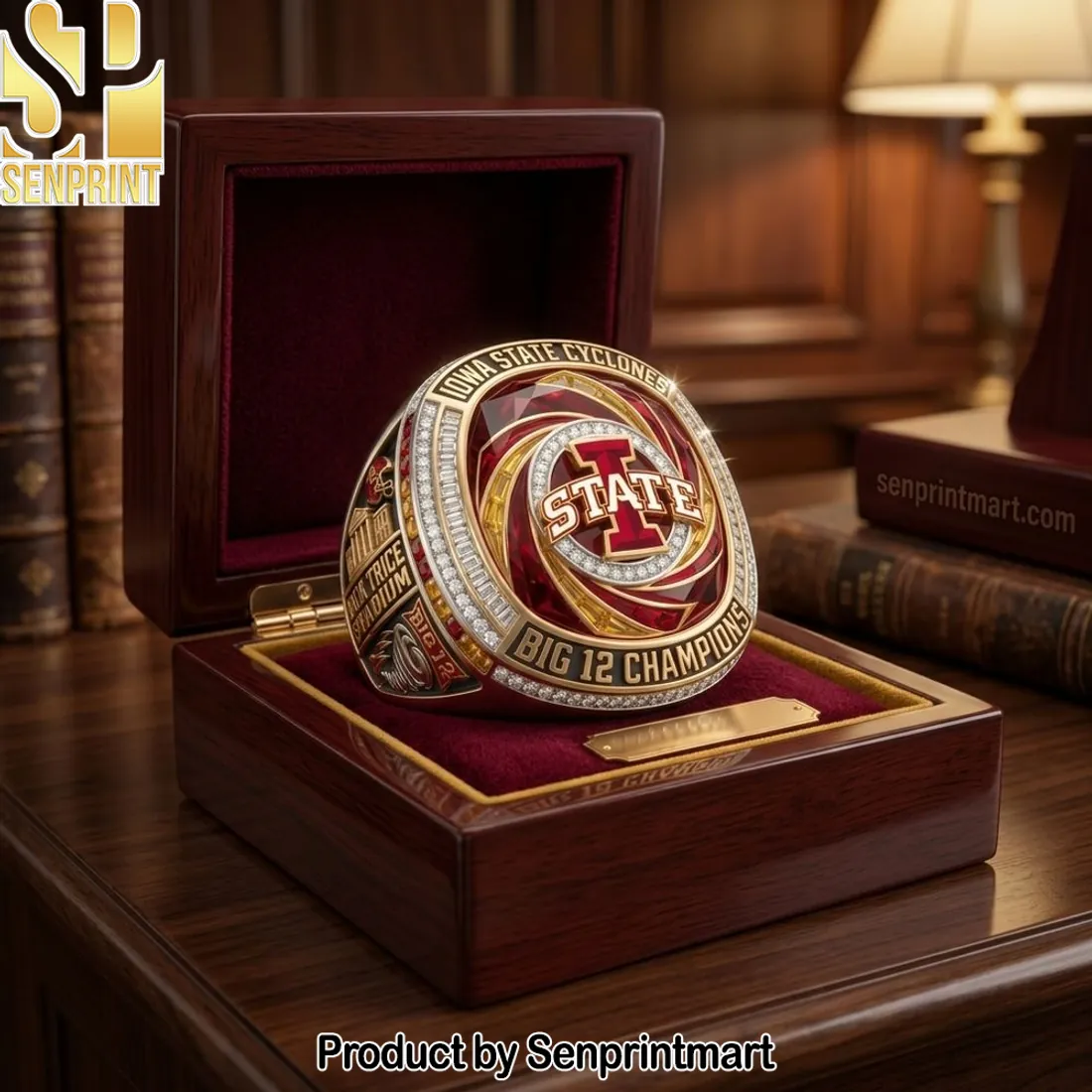 Iowa State Cyclones Big 12 Champions Premium Diamond Ring
