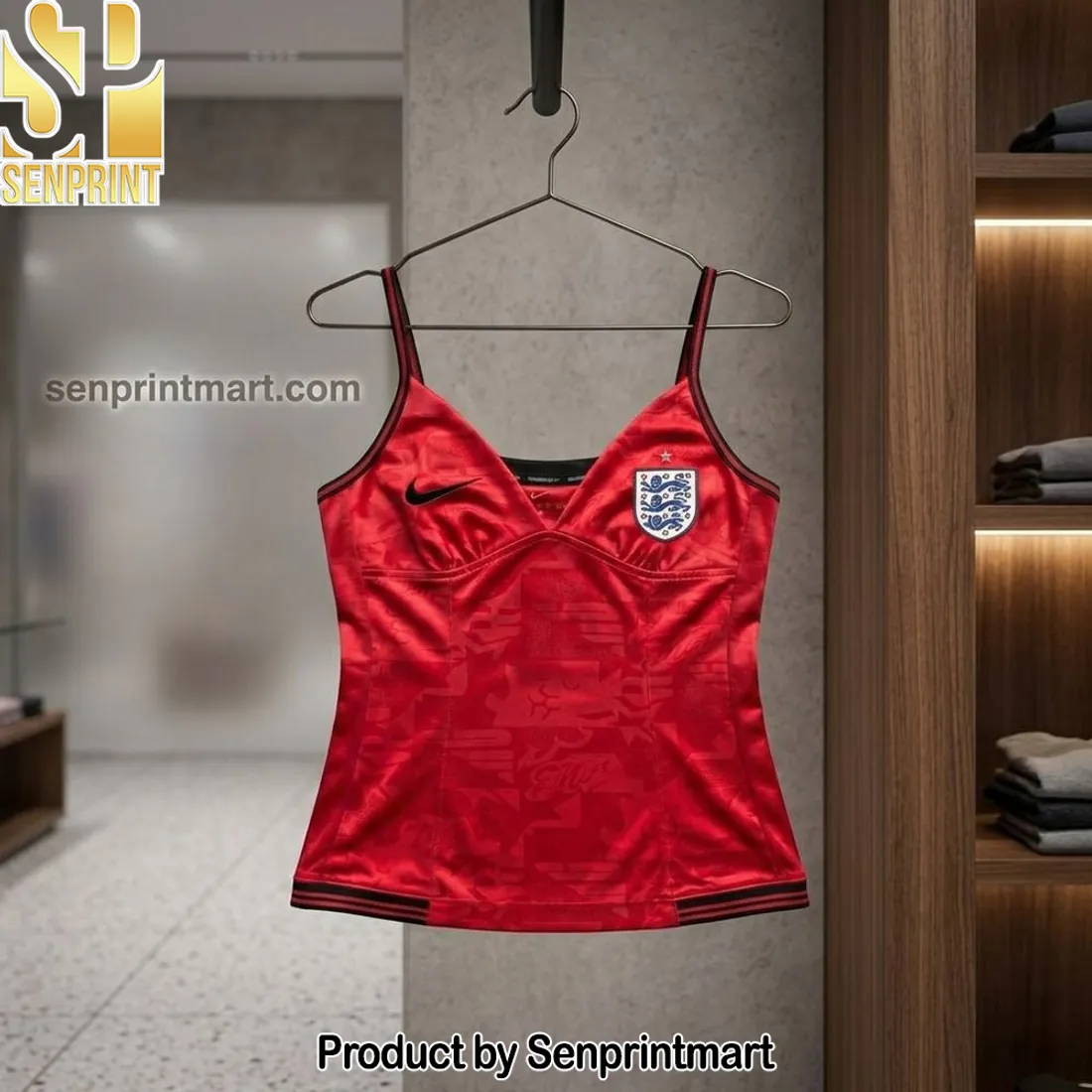 England Three Lions Red Sporty Women’s Jersey Cami Top