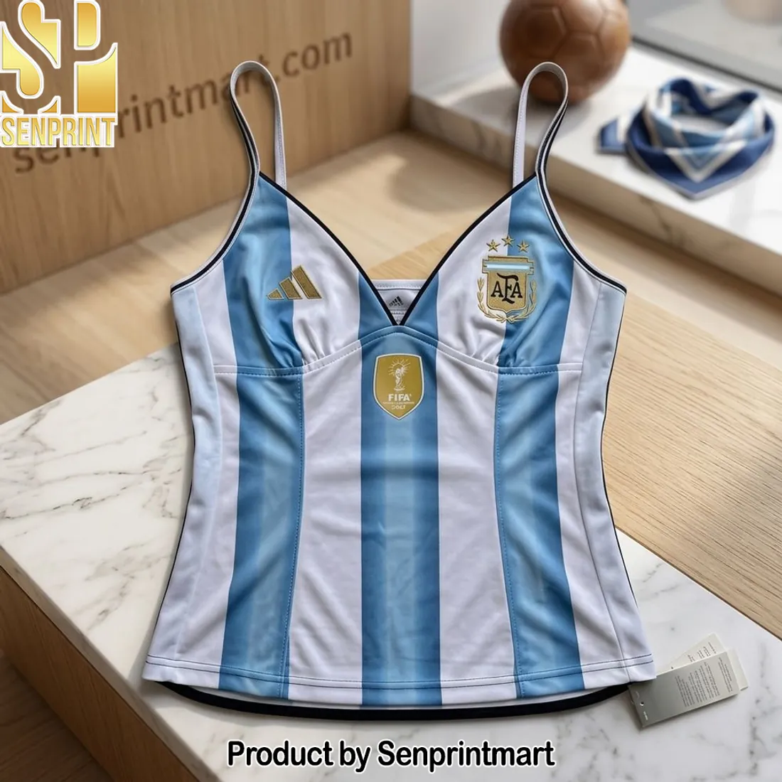 Argentina World Cup 2022 Champions AFA Cami Top