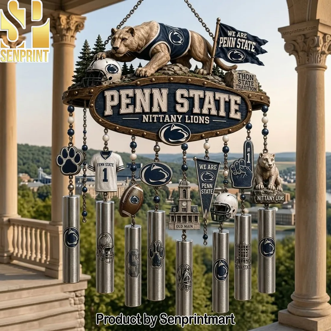 Penn State Nittany Lions 3D Mascot Outdoor Wind Chime
