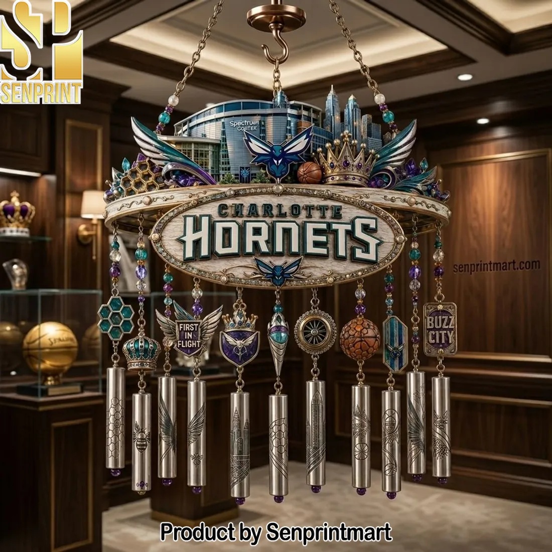 Charlotte Hornets Premium 3D NBA Collectible Wind Chime