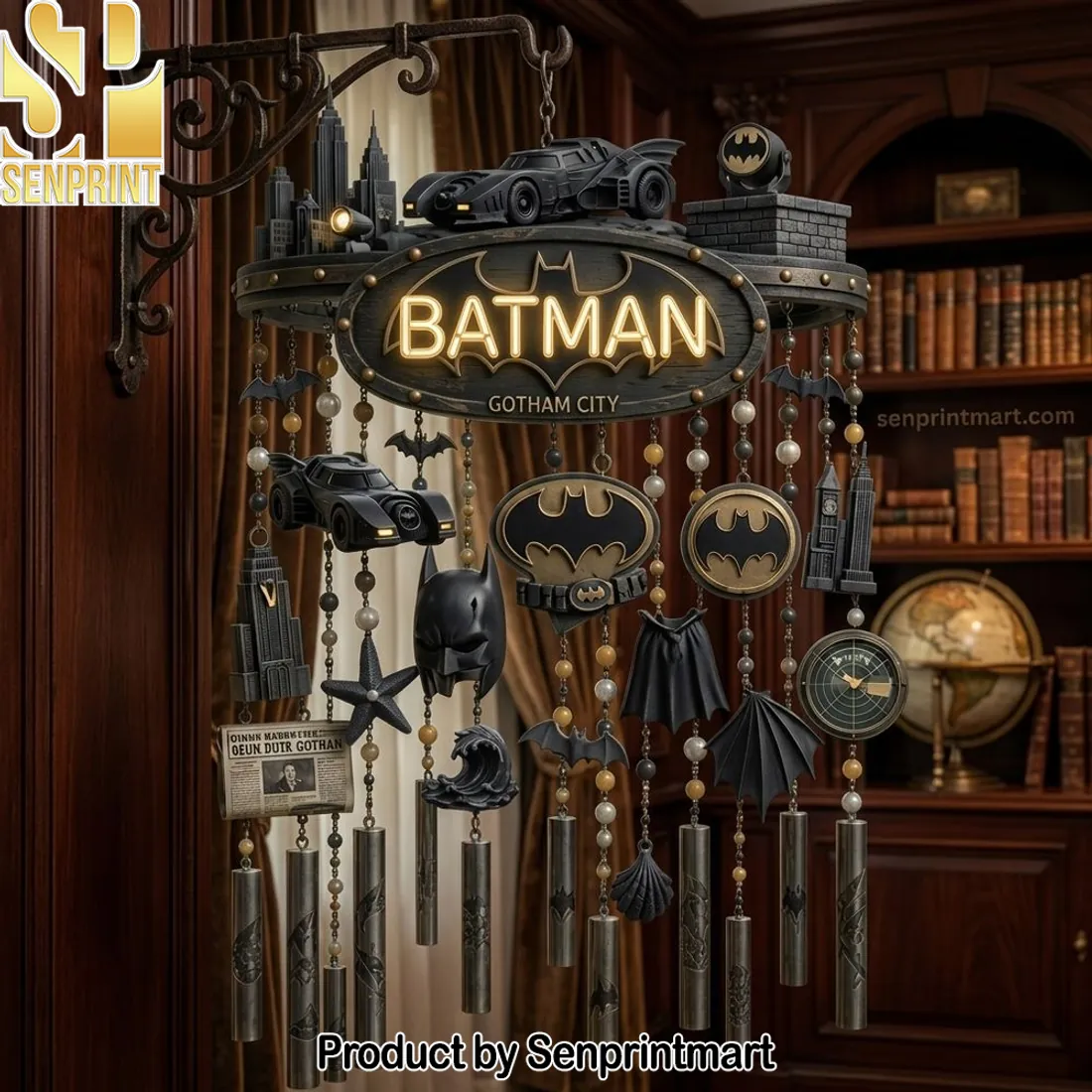 Batman Gotham City Gothic Hanging Metal Wind Chime