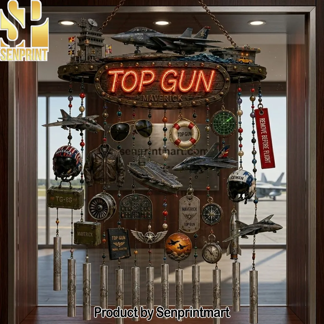 Top Gun Maverick Fighter Jet Aviation Memorabilia Premium Hanging Wind Chime