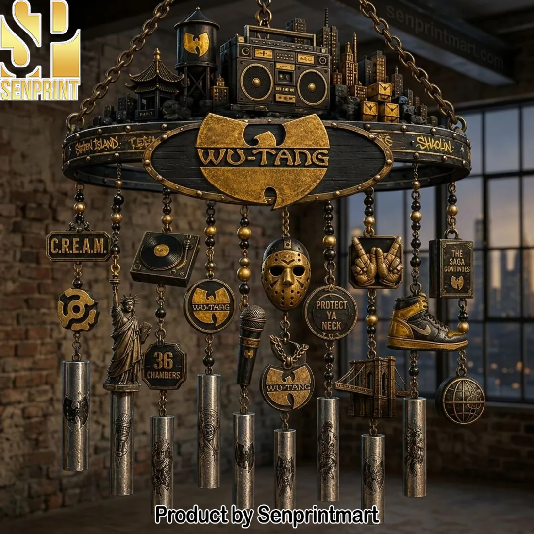 Wu-Tang Clan 36 Chambers C.R.E.A.M. Premium Metal Wind Chime
