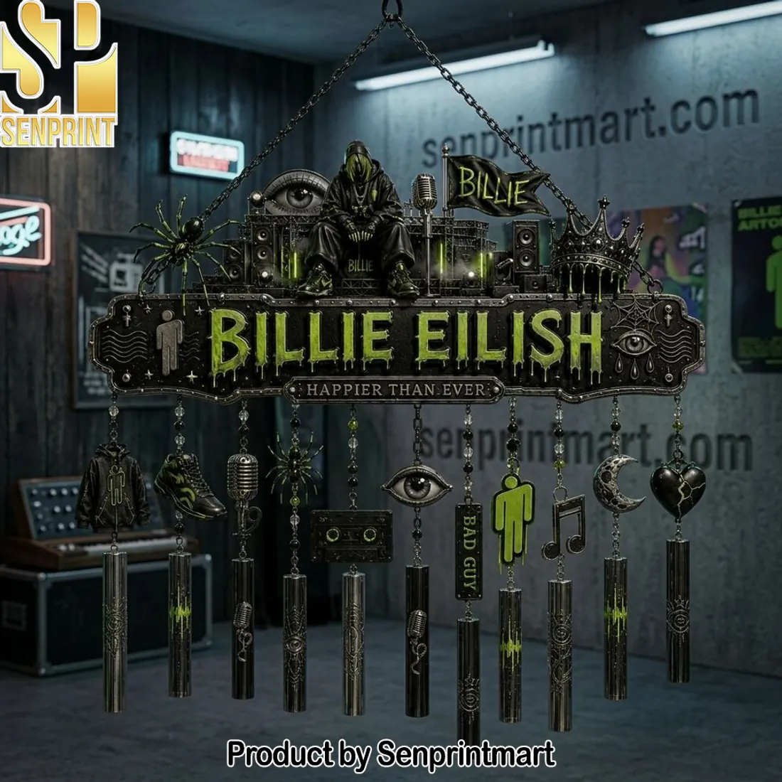 Billie Eilish Happier Than Ever Gothic Metal Wind Chime