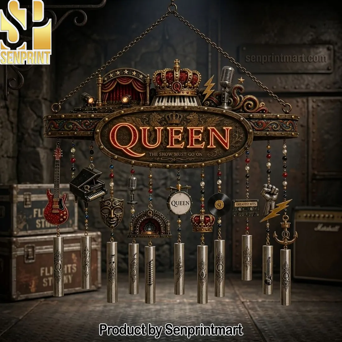 Queen The Show Must Go On Vintage Rock Band Wind Chime
