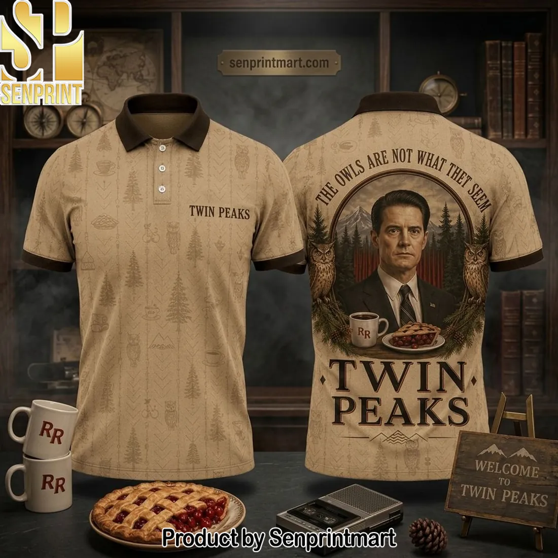 Twin Peaks The Owls Are Not What They Seem Agent Cooper Polo Shirt
