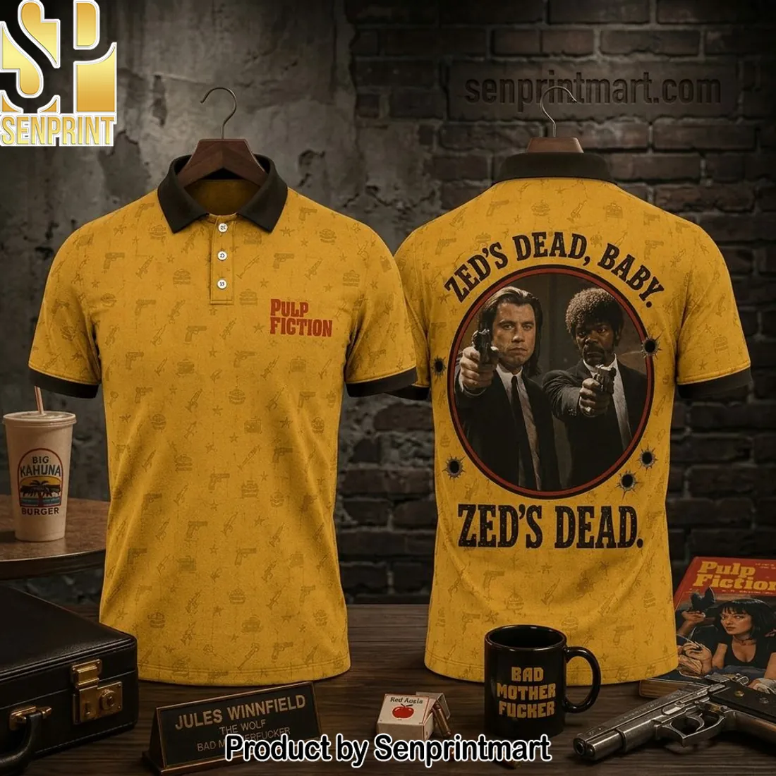 Pulp Fiction Zed’s Dead Baby Movie Quote Graphic Polo Shirt