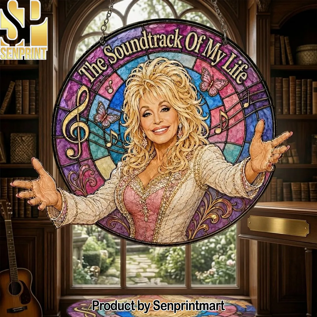 Dolly Parton The Soundtrack Of My Life Stained Glass Window Suncatcher