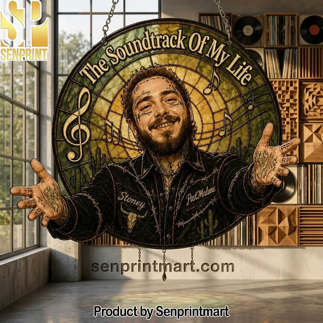 Post Malone The Soundtrack Of My Life Stained Glass Premium Suncatcher