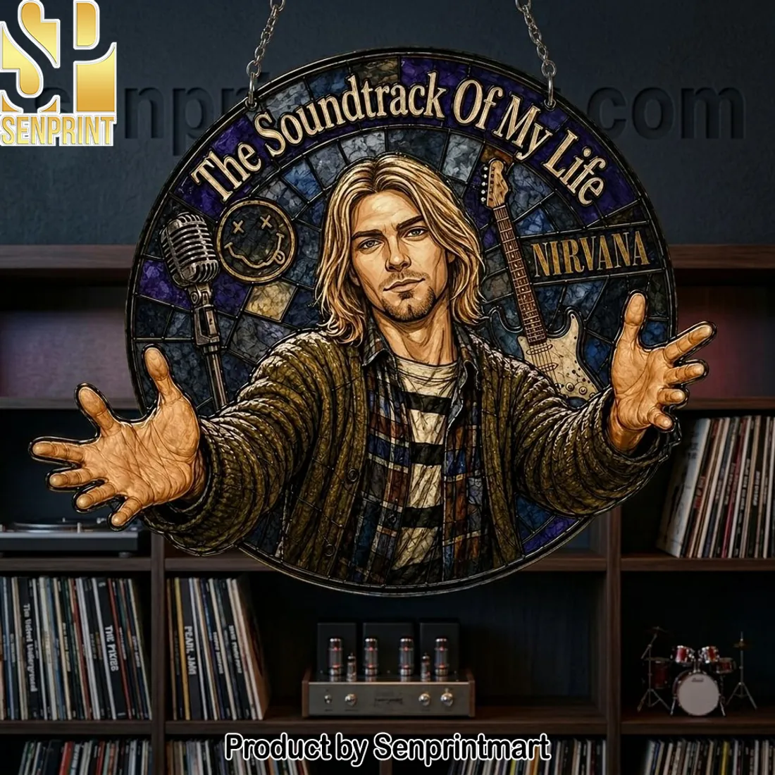 Nirvana Kurt Cobain The Soundtrack Of My Life Stained Glass Suncatcher