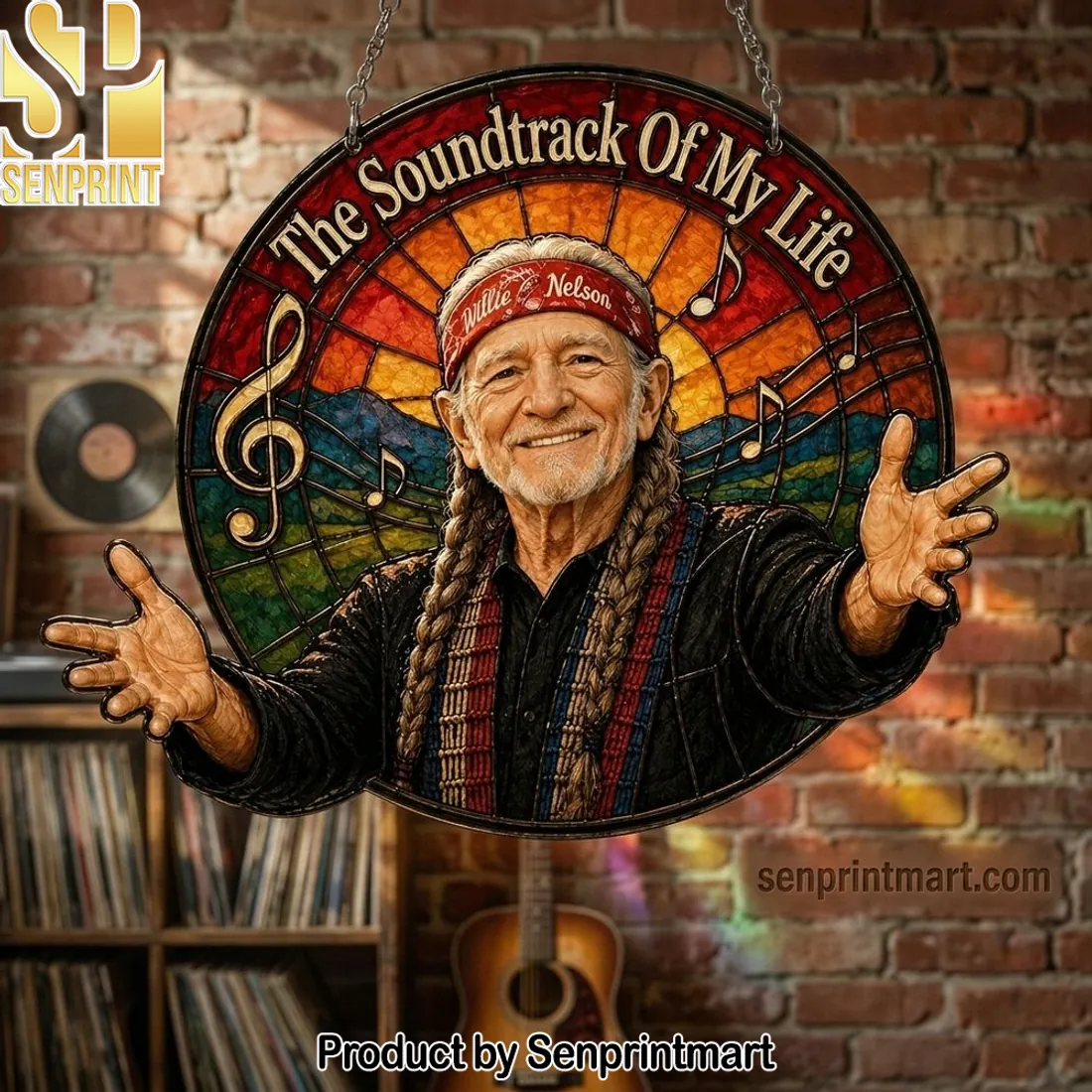 Willie Nelson The Soundtrack Of My Life Stained Glass Suncatcher