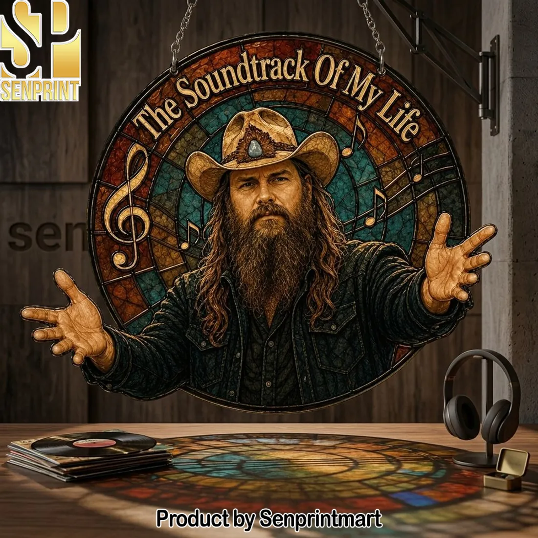 Chris Stapleton The Soundtrack Of My Life Stained Glass Suncatcher