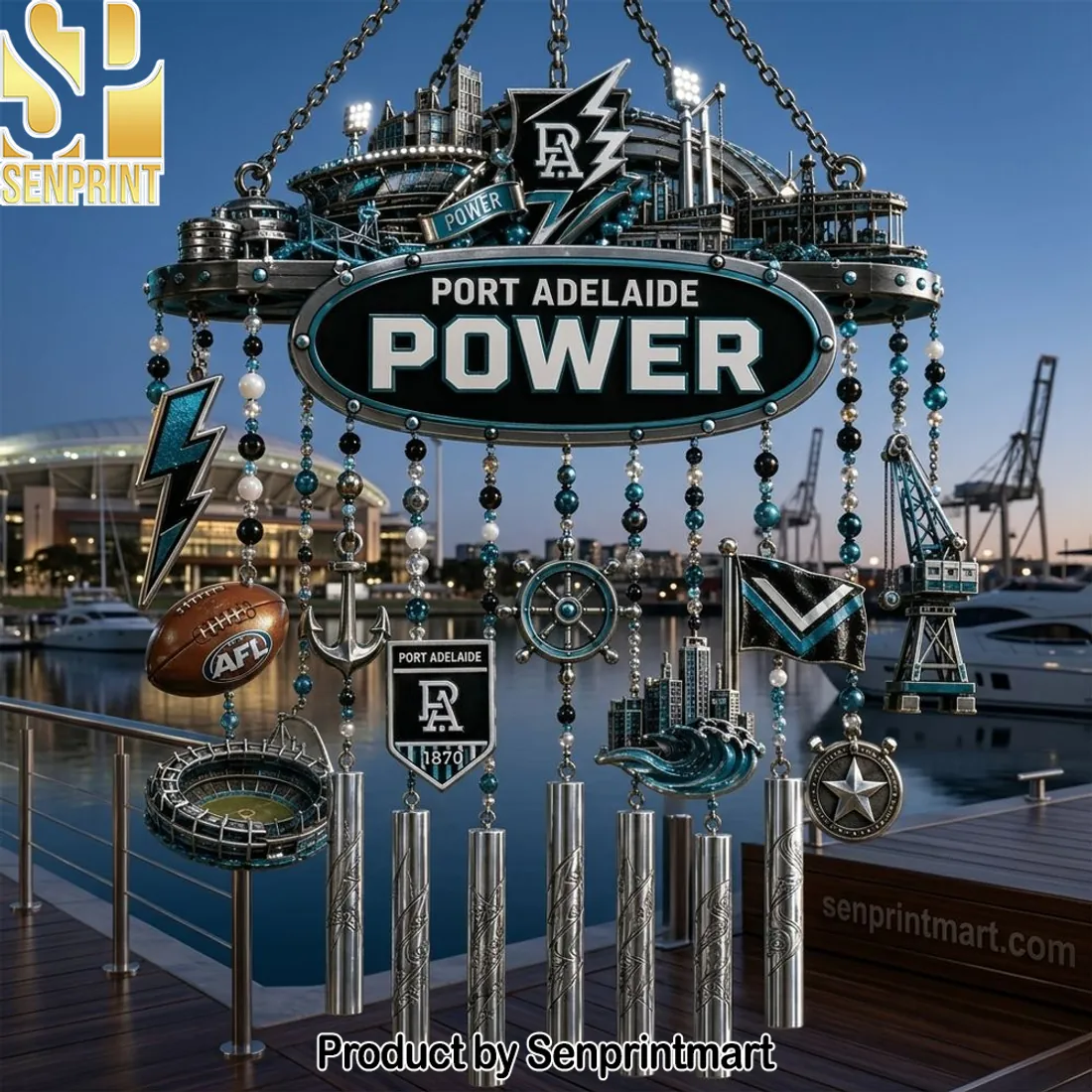 Port Adelaide Power AFL Commemorative Premium Metal Wind Chime