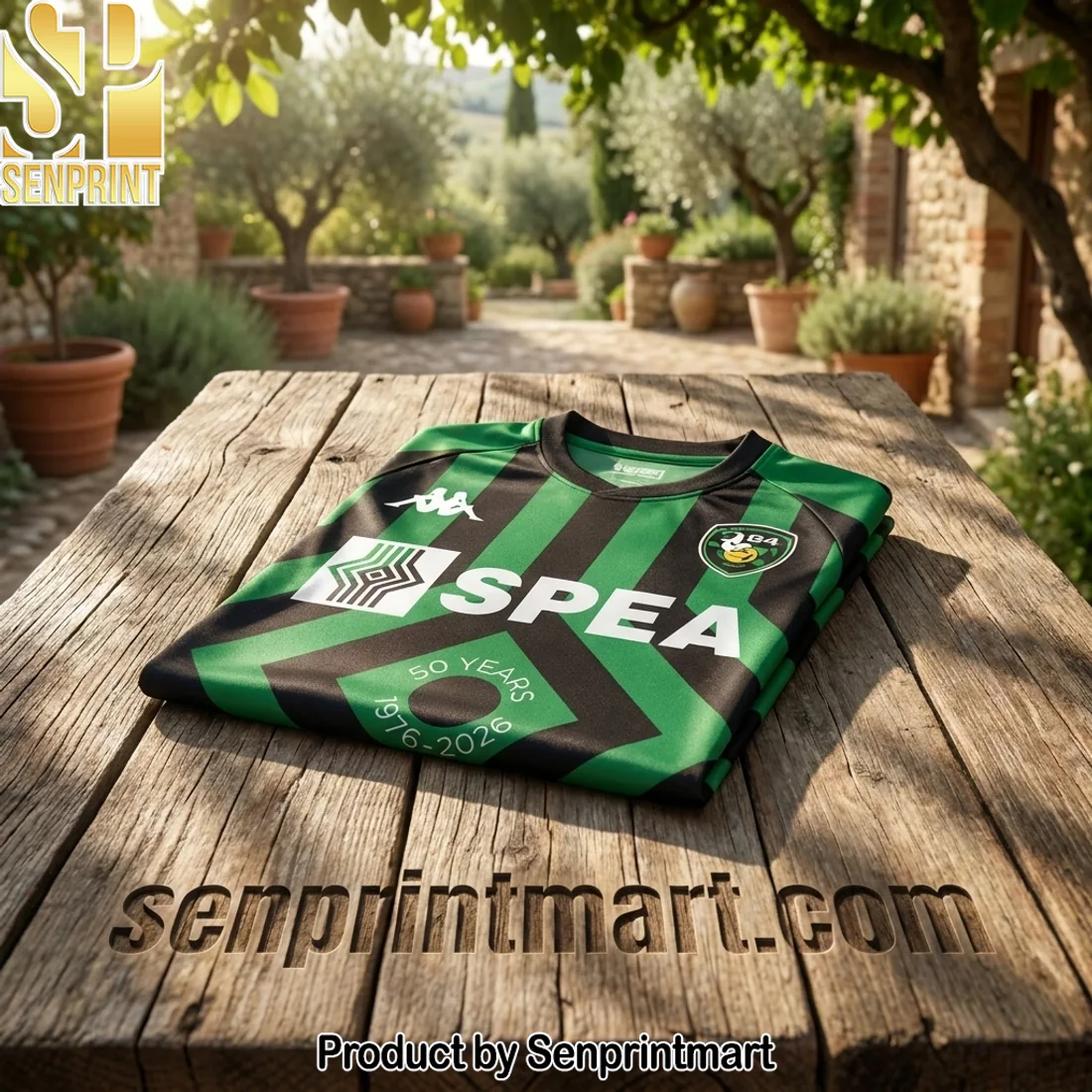 L84 Torino Futsal Champions of Italy 2025-2026 50th Anniversary Limited Edition Green and Black Striped Jersey