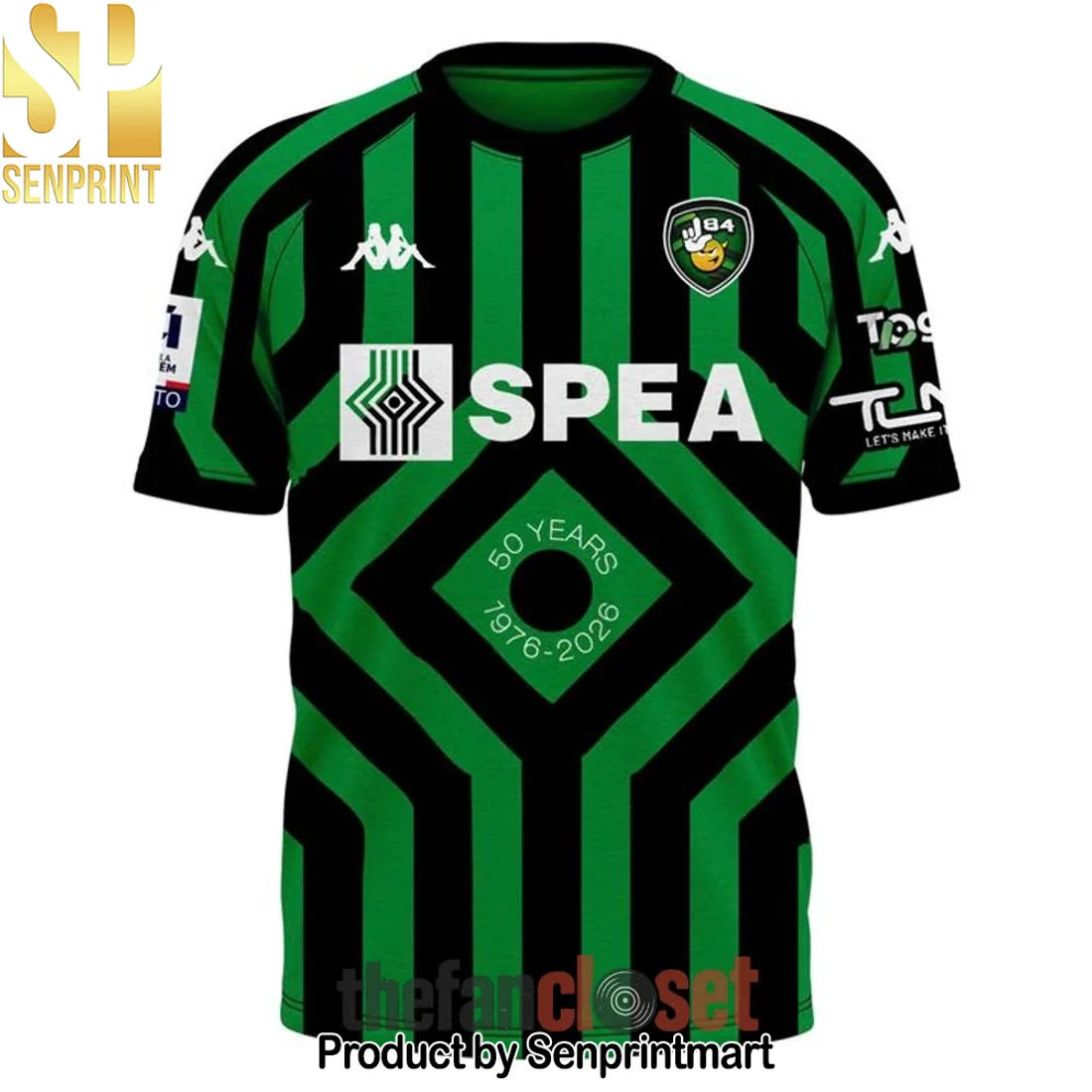 L84 Torino Futsal Champions of Italy 2025-2026 50th Anniversary Limited Edition Green and Black Striped Jersey L84 Torino Futsal Champions of Italy 2025-2026 50th Anniversary Limited Edition Green and Black Striped Jersey