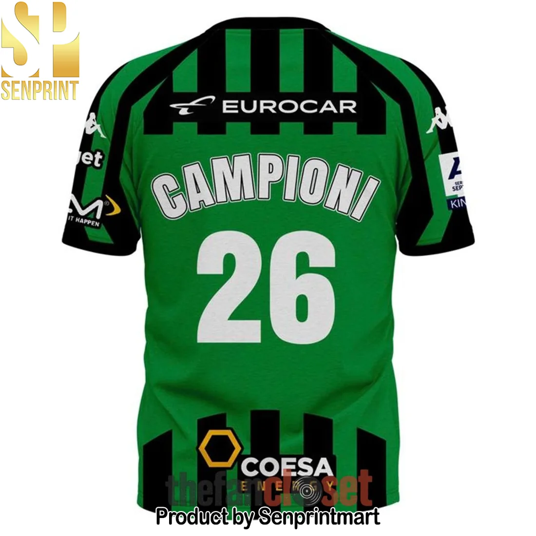 L84 Torino Futsal Champions of Italy 2025-2026 50th Anniversary Limited Edition Green and Black Striped Jersey L84 Torino Futsal Champions of Italy 2025-2026 50th Anniversary Limited Edition Green and Black Striped Jersey