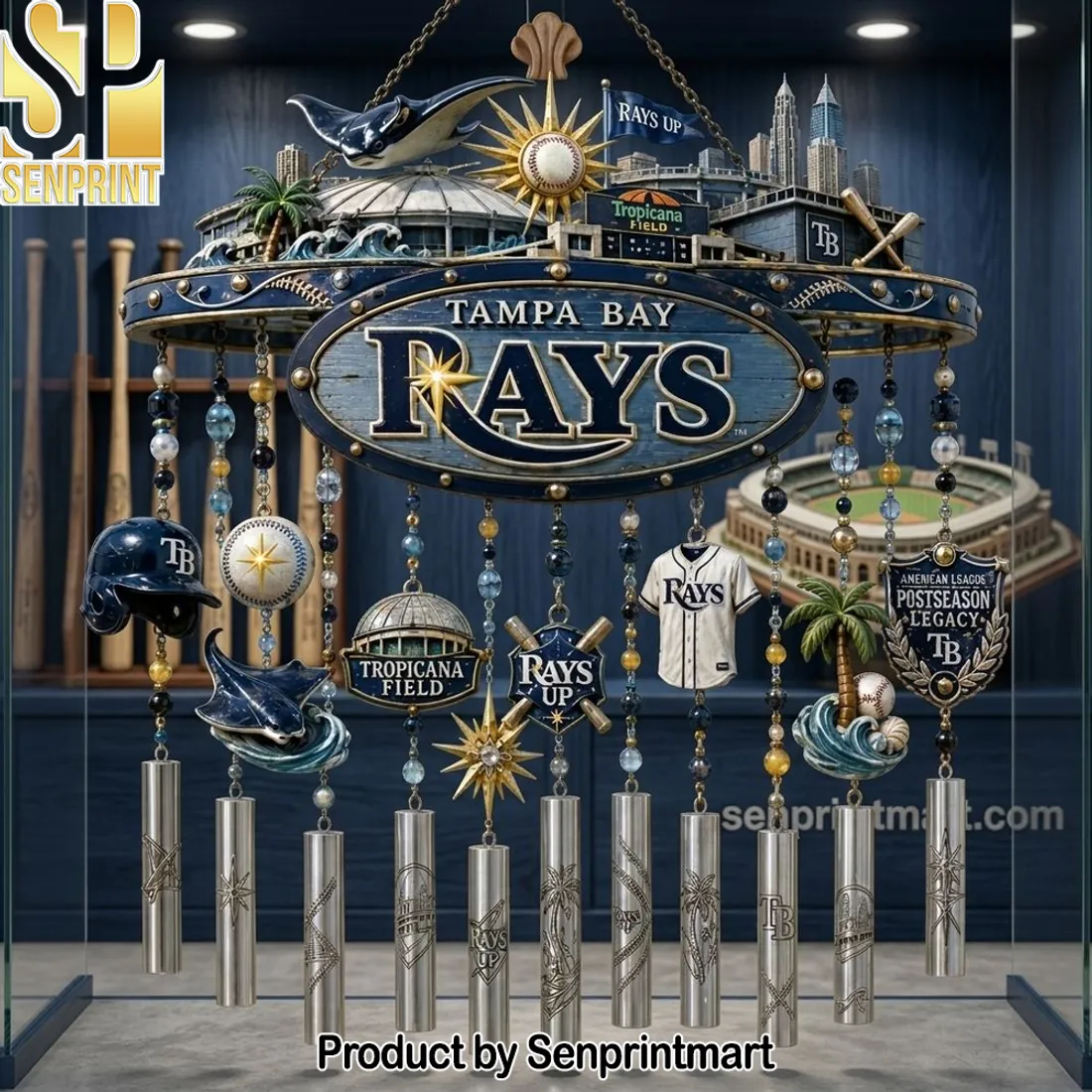 Tampa Bay Rays Tropicana Field Premium Outdoor Metal Wind Chime