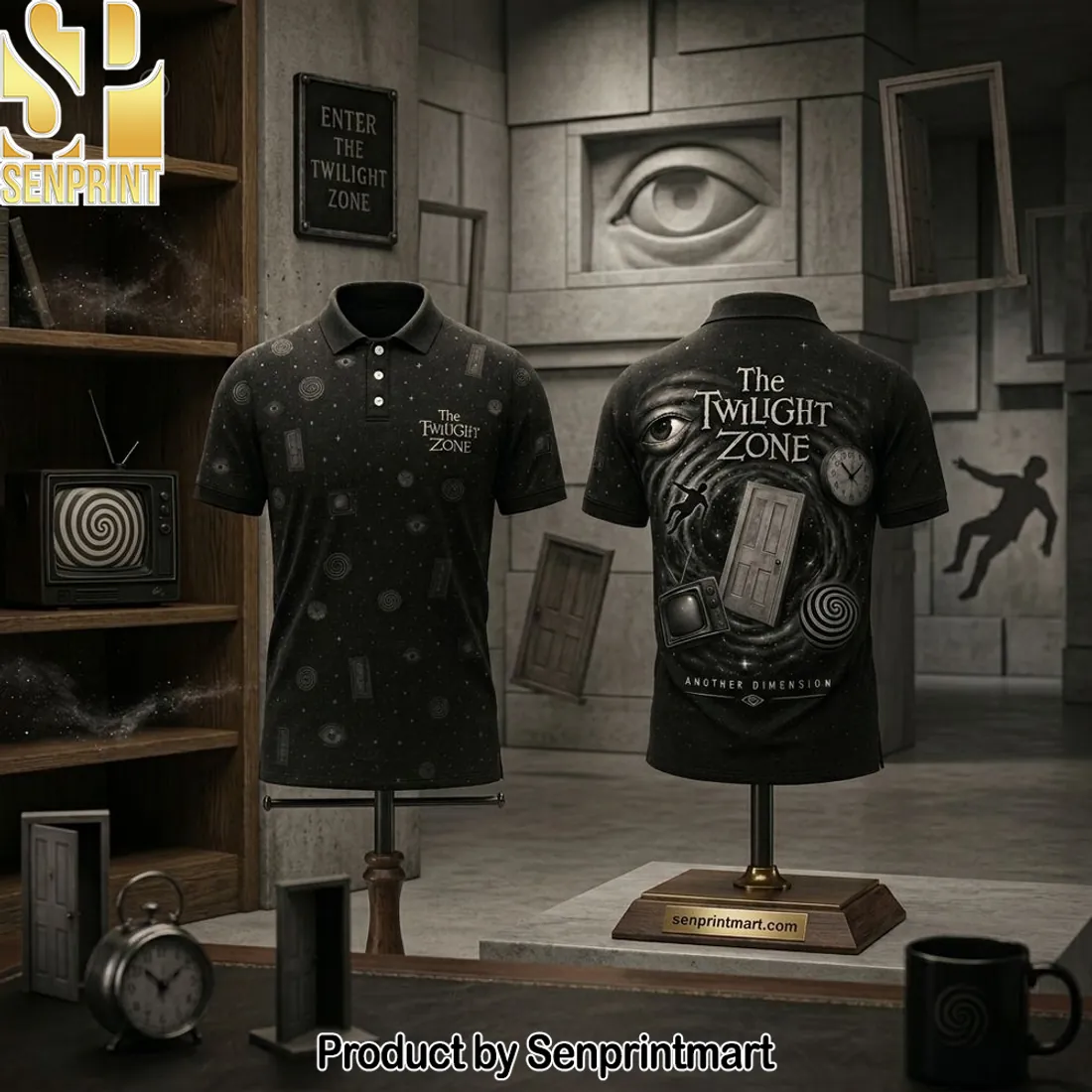 The Twilight Zone Another Dimension Retro Sci-Fi 3D Polo Shirt