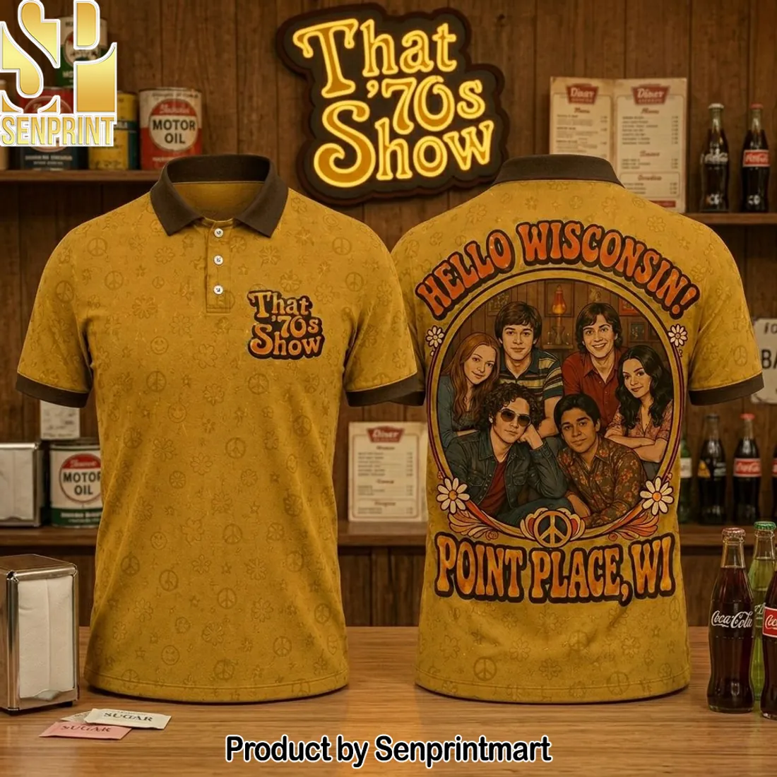 That 70s Show Hello Wisconsin Retro Vintage Graphic 3D All Over Print Polo Shirt