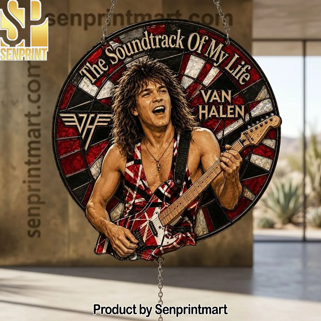 Van Halen The Soundtrack Of My Life Stained Glass Style Window Hanging Suncatcher