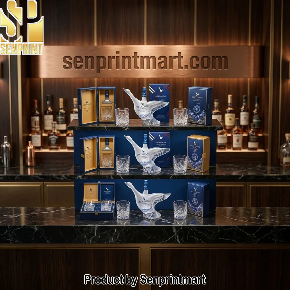 Grey Goose Inspired Luxury Goose Shaped Glass Decanter Set