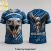 Detroit Lions NFL Aggressive Eagle Championship Trophy You Can Look But You Can't Touch Blue 3D Graphic T-Shirt