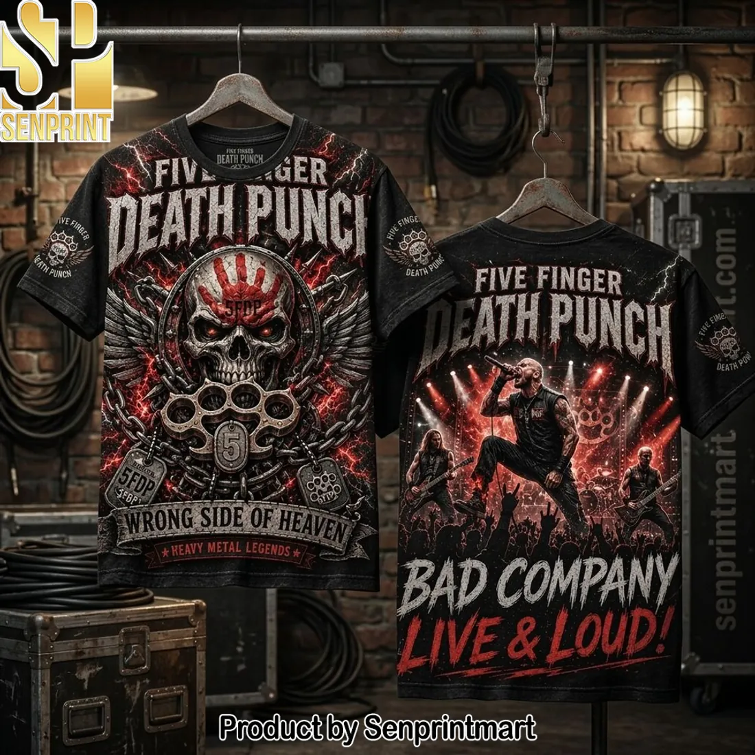 Five Finger Death Punch Wrong Side of Heaven Premium 3D T-Shirt