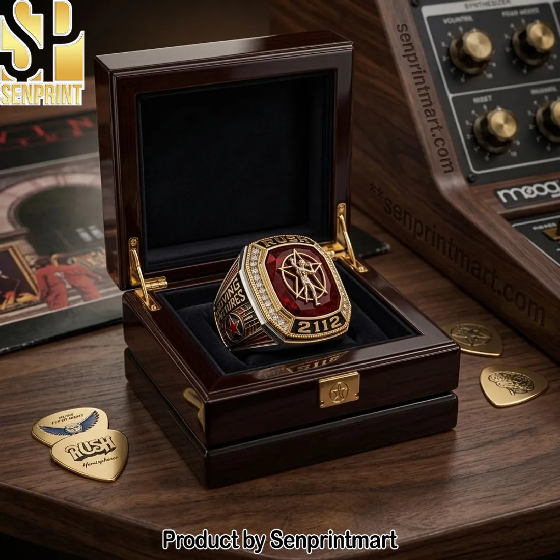 Rush Band 2112 Moving Pictures Commemorative Starman Ring
