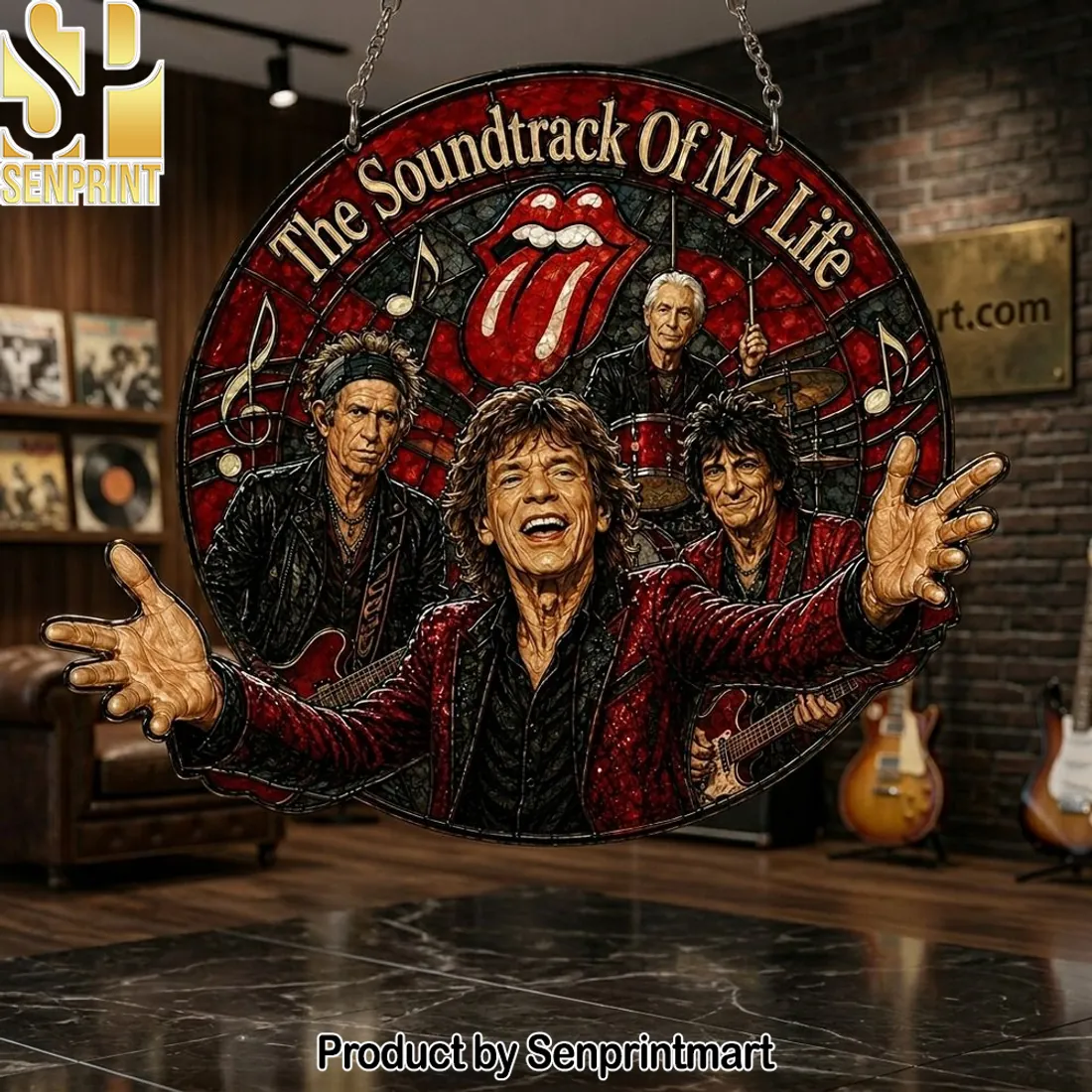 The Rolling Stones The Soundtrack Of My Life Stained Glass Window Suncatcher