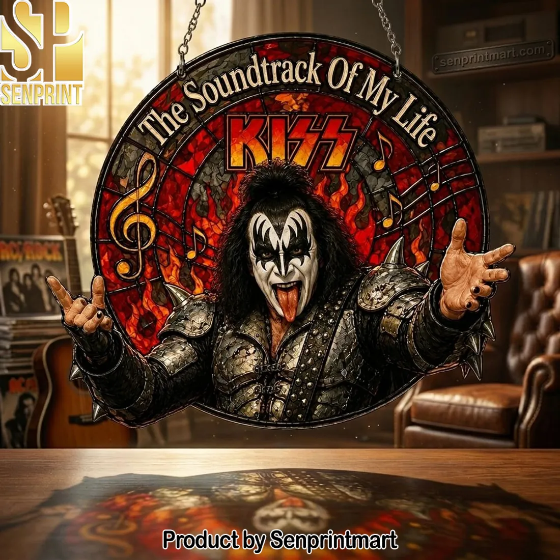 KISS Gene Simmons The Soundtrack Of My Life Stained Glass Suncatcher
