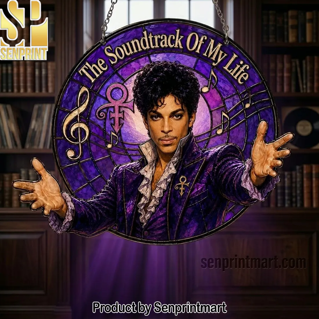 Prince The Soundtrack Of My Life Purple Stained Glass Style Suncatcher