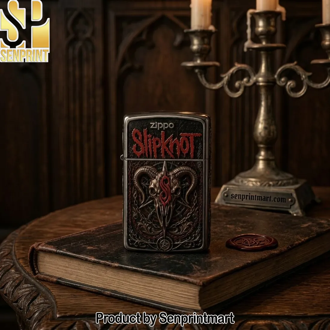 Slipknot Heavy Metal Band 3D Embossed Gothic Skull Zippo Lighter