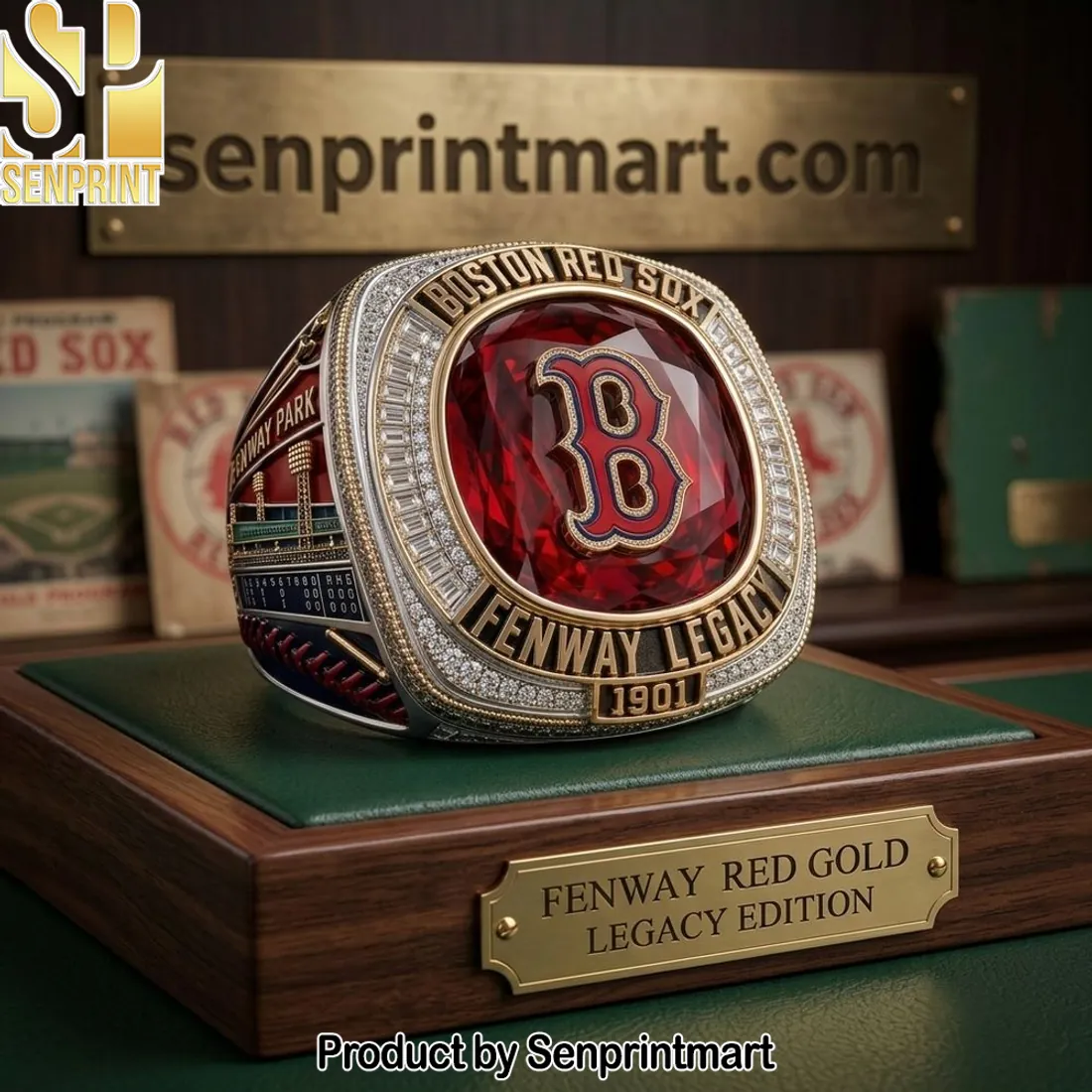 Boston Red Sox Fenway Red Gold Legacy Edition Commemorative Ring