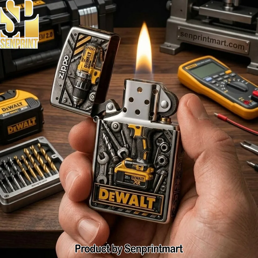 DeWalt Power Tools 3D Embossed Heavy Metal Windproof Lighter
