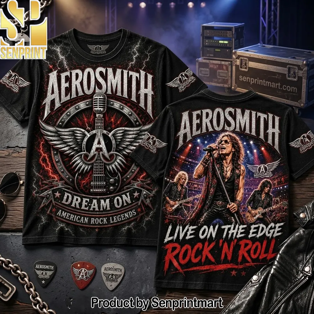 Aerosmith Dream On American Rock Legends Premium 3D Graphic T-Shirt