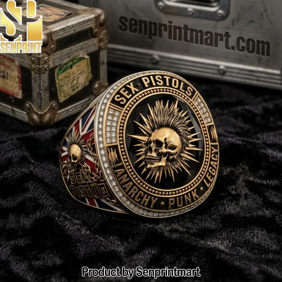Sex Pistols Punk Legacy Mohawk Skull Commemorative Ring