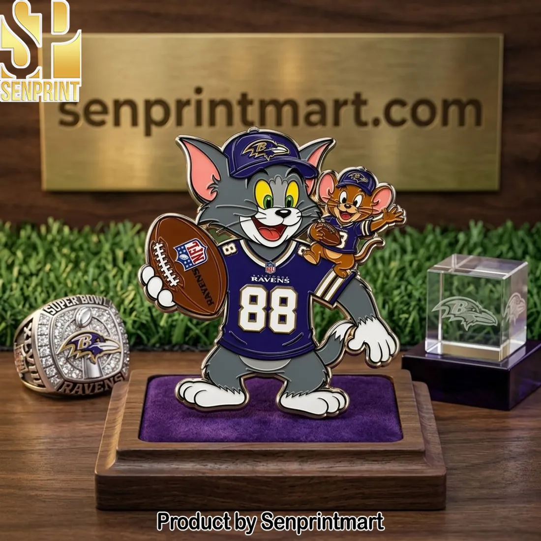 Baltimore Ravens Tom and Jerry Cartoon Collectible 3D Enamel Pin