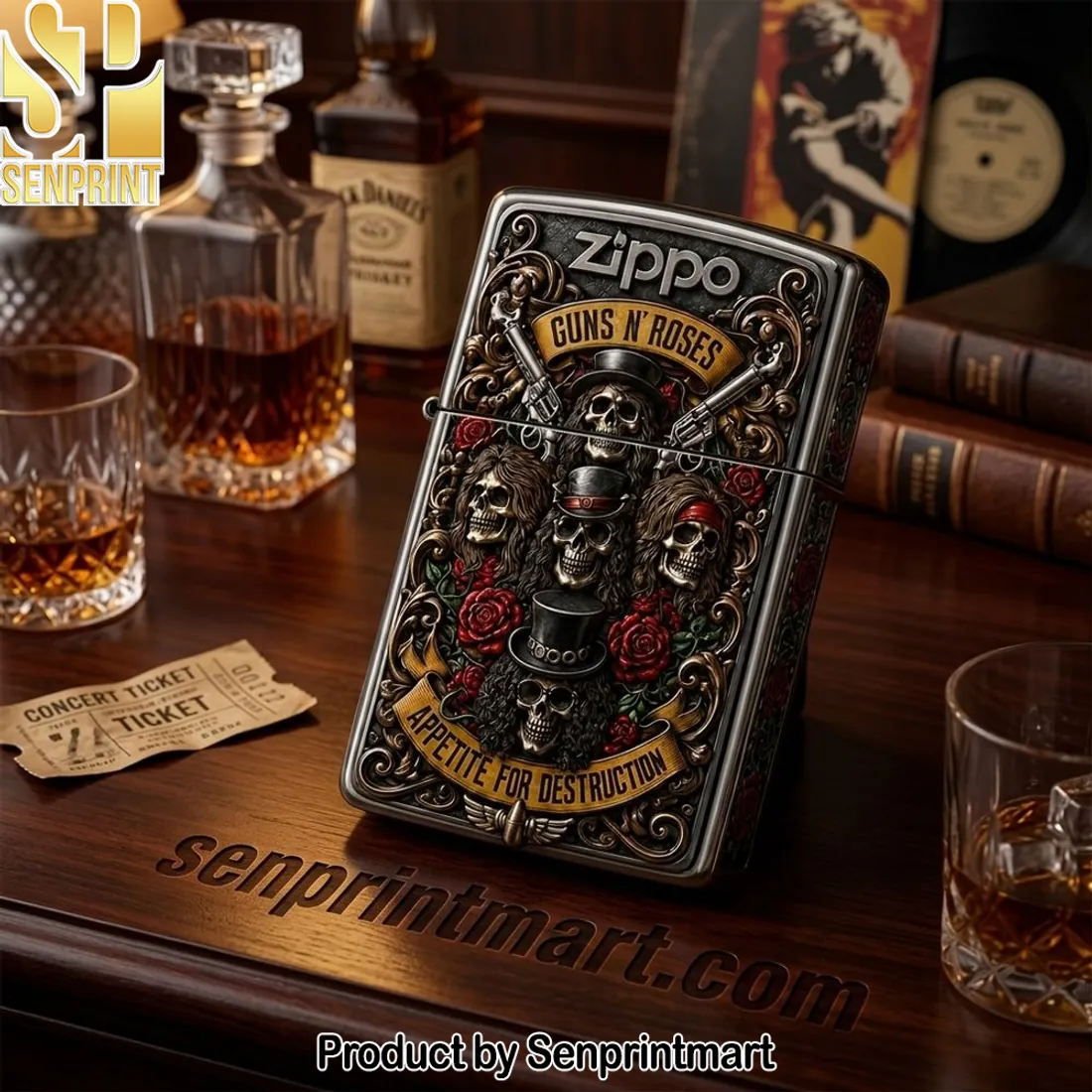 Guns N’ Roses Appetite for Destruction 3D Embossed Metal Zippo Lighter
