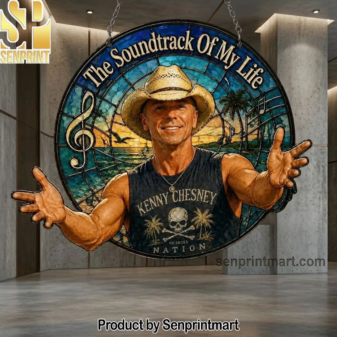 Kenny Chesney No Shoes Nation The Soundtrack Of My Life Stained Glass Suncatcher