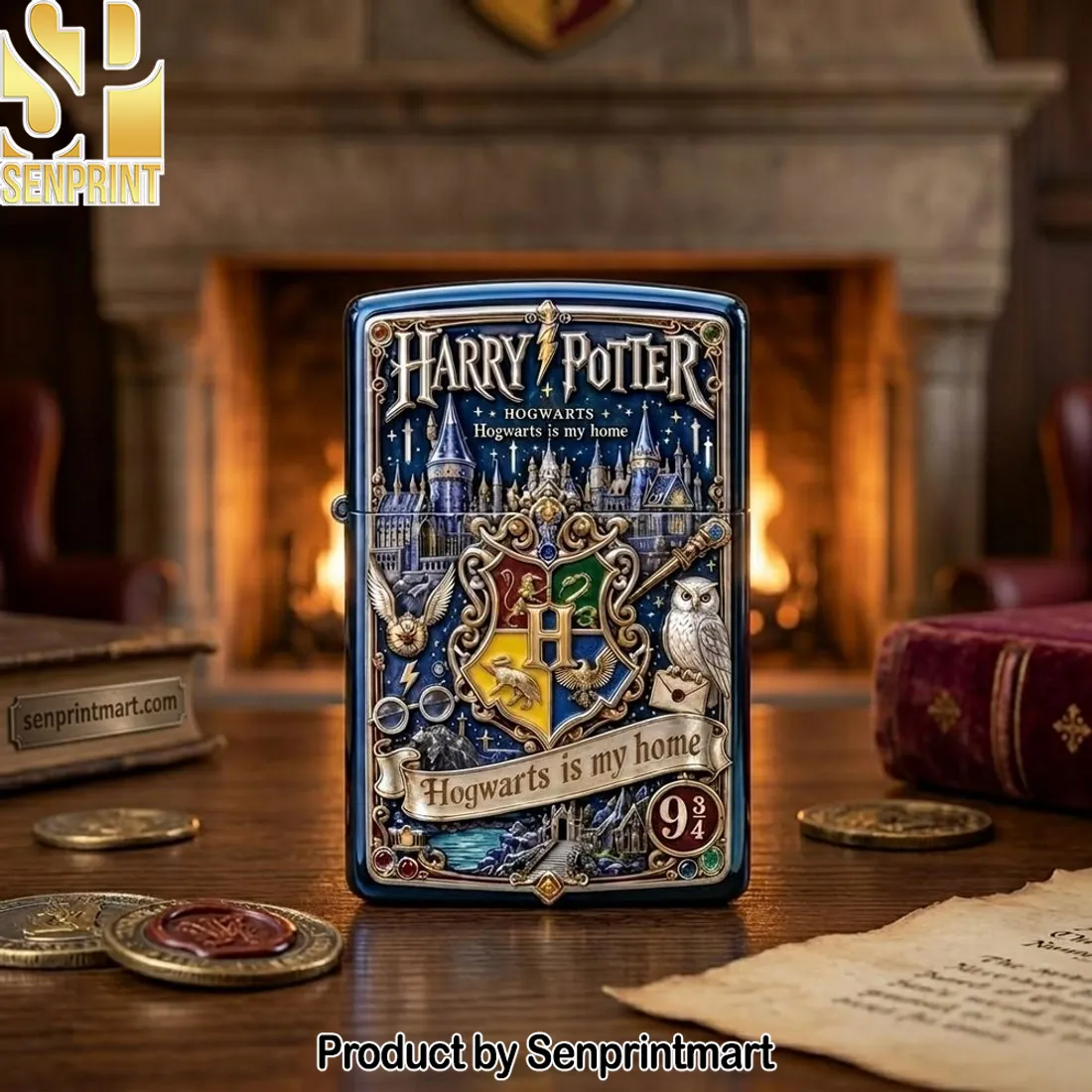 Harry Potter Hogwarts Is My Home 3D Embossed Collectible Zippo Lighter