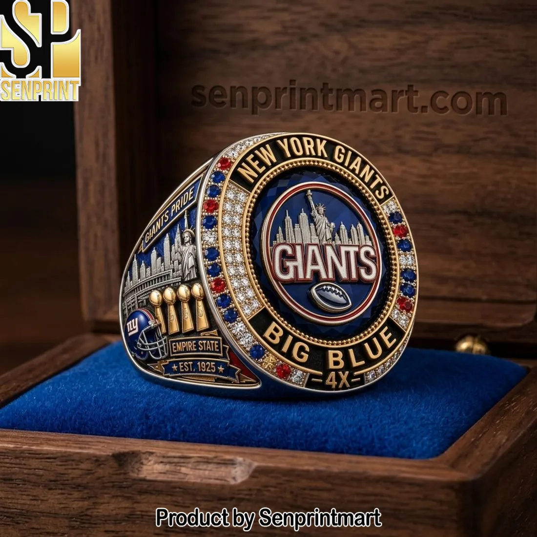 New York Giants Big Blue 4X Championship Commemorative Ring