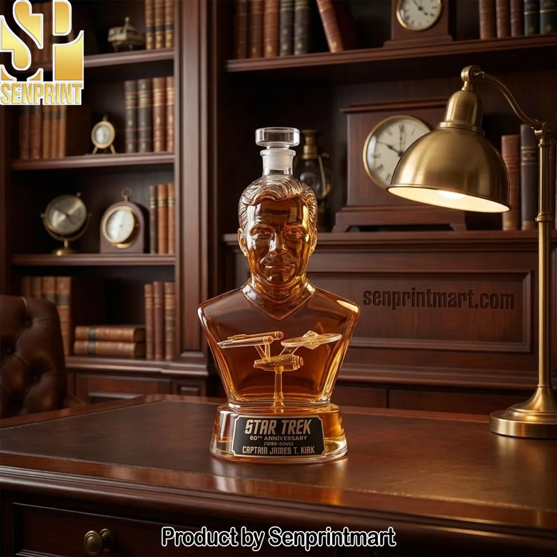 Star Trek 60th Anniversary Captain James T. Kirk Glass Decanter