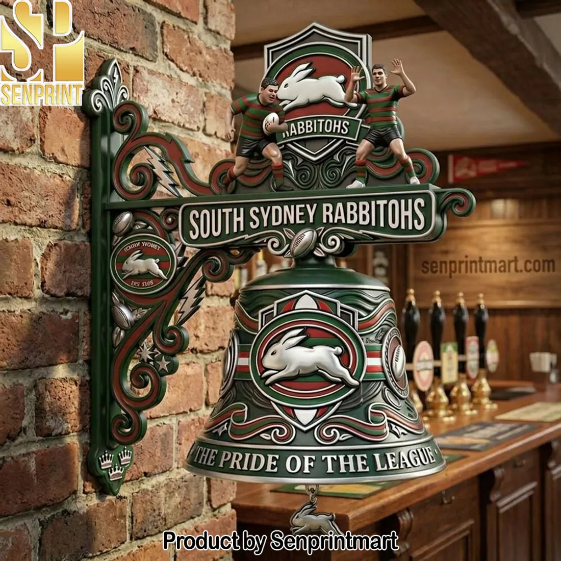 South Sydney Rabbitohs Pride of the League Vintage Pub Wall Bell