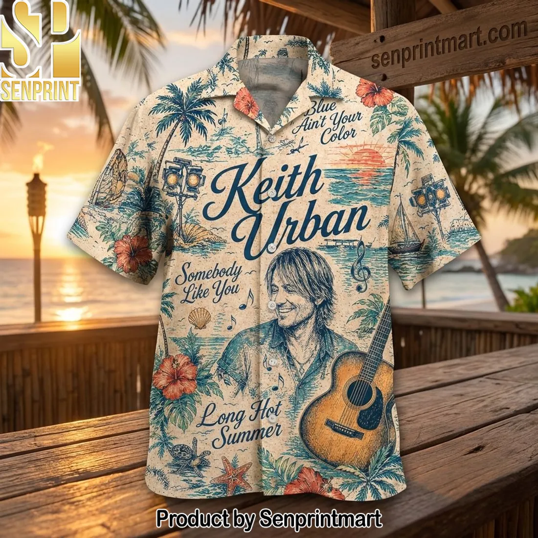 Keith Urban Long Hot Summer Vintage Tropical Hawaiian Shirt