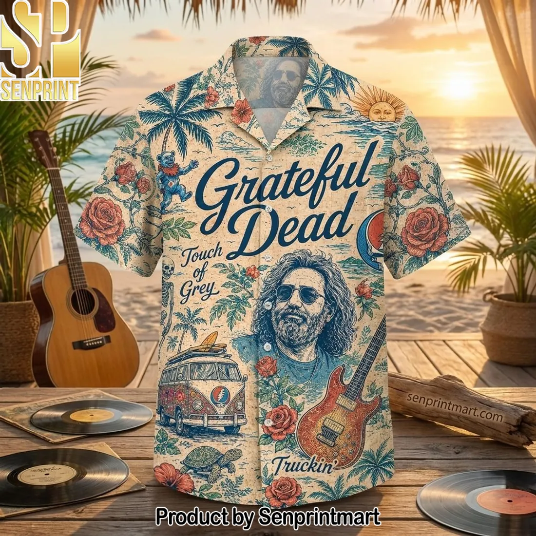 Grateful Dead Touch of Grey Vintage Jerry Garcia Hawaiian Shirt